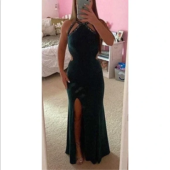 strapless open back dress Ava Presley 40054 Dresses 00 / Sky Blue main image 1